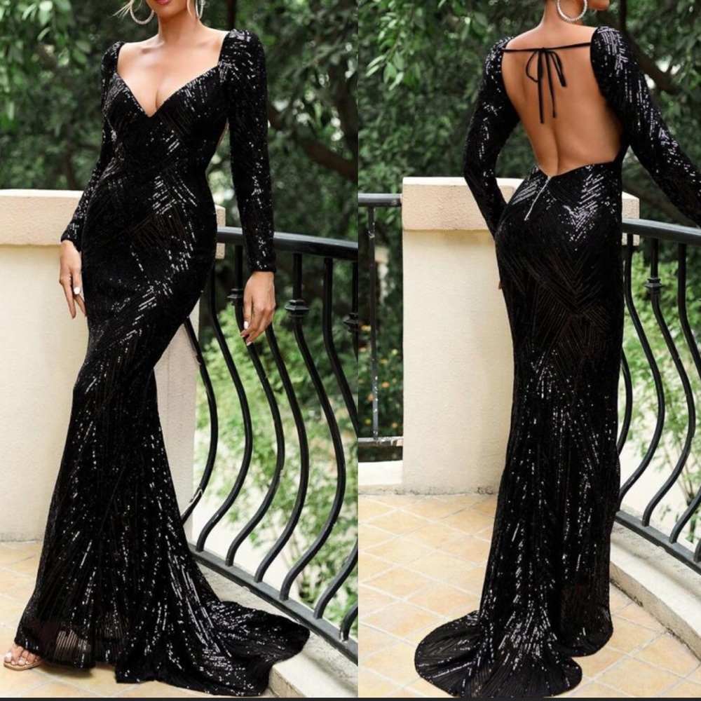 Luxe sweetheart neck mermaid hem party prom wedding sequins dress
